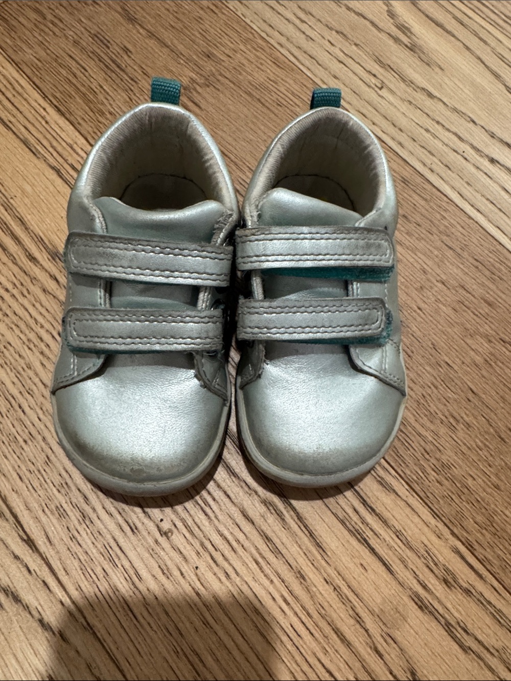 ten little Silver Velcro Sneakers